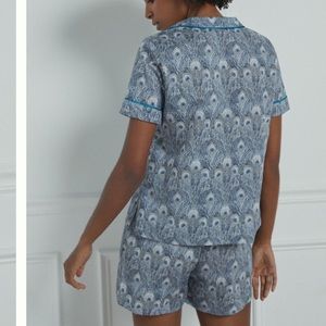 NWT Anthropologie Liberty London Peacock 🦚 Pajama Set- M